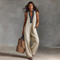 Ärmelloser Leinen-Mix Jumpsuit für Damen – Bild 1 | LuxeStyle
