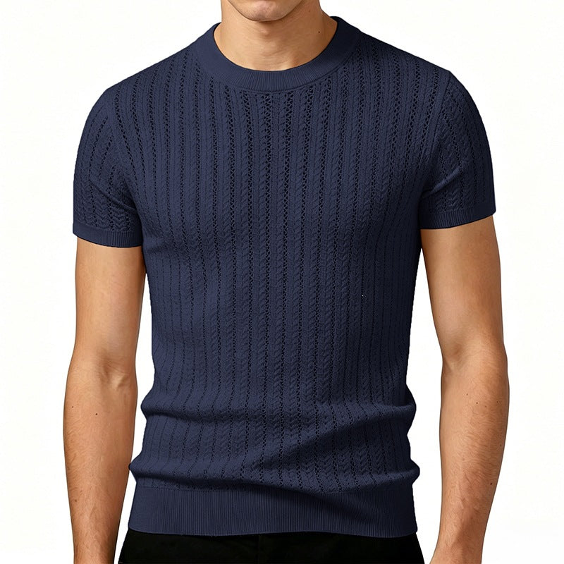 Kurzarm-Strickpullover für Herren