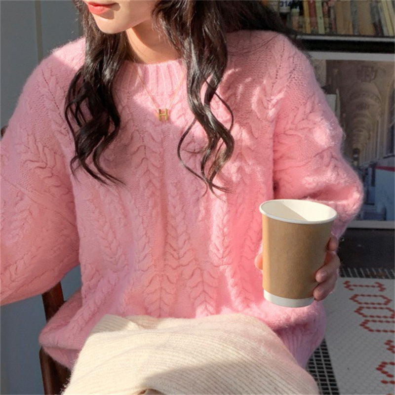 Koreanischer Grobstrick-Pullover