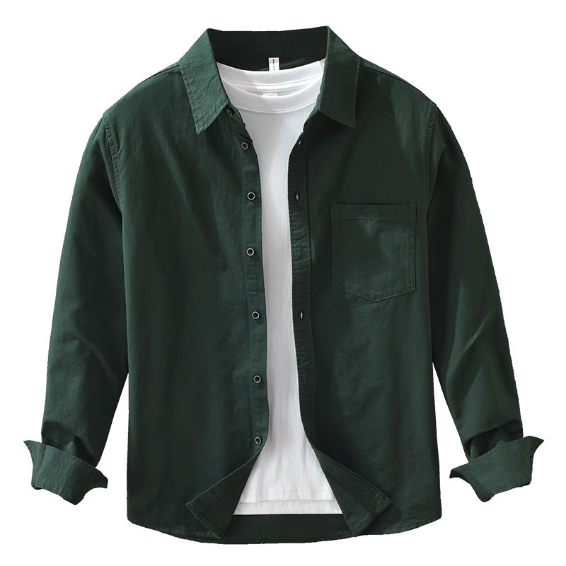 Langärmliges Baumwollshirt in Weiss, Lila, Dunkelgrün – Bild 2 | LuxeStyle