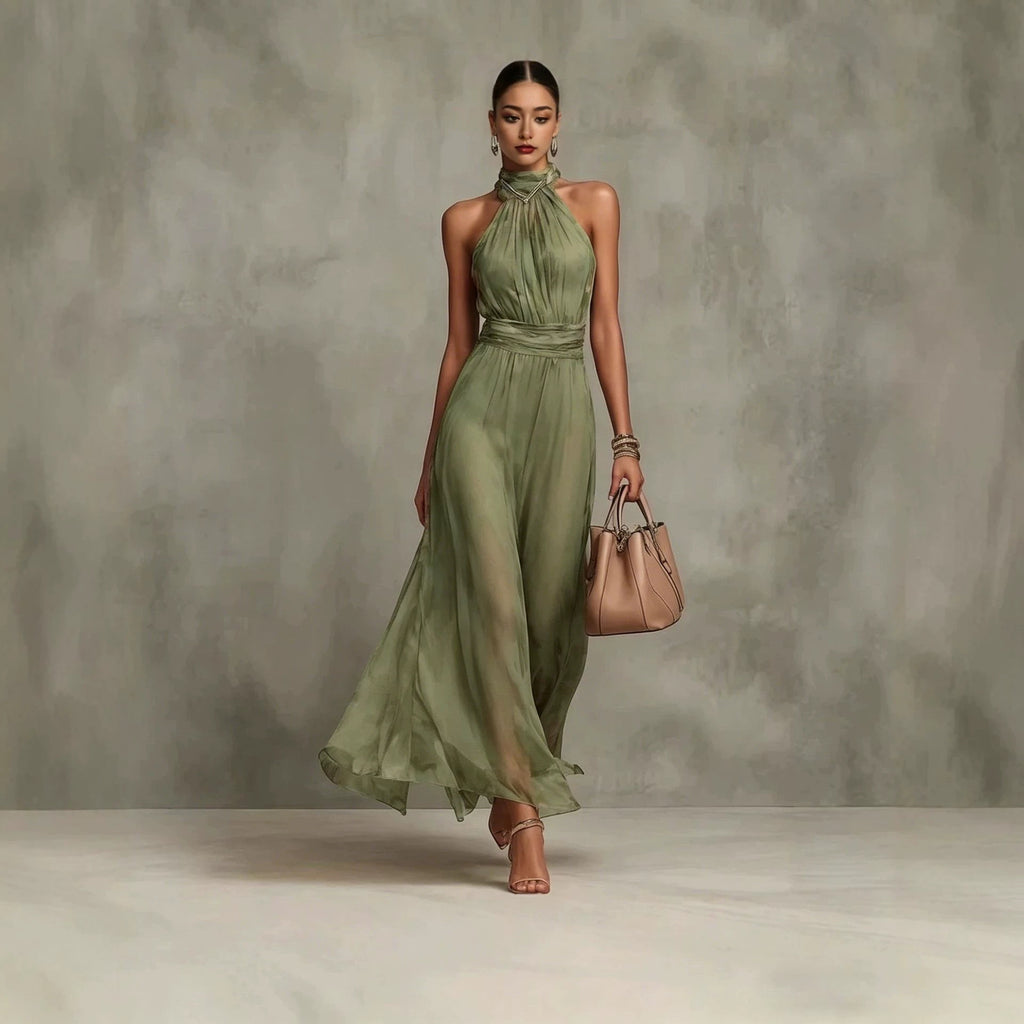 Resort-Kleid mit taillierendem, figurbetontem Plisseerock – Bild 7 | LuxeStyle