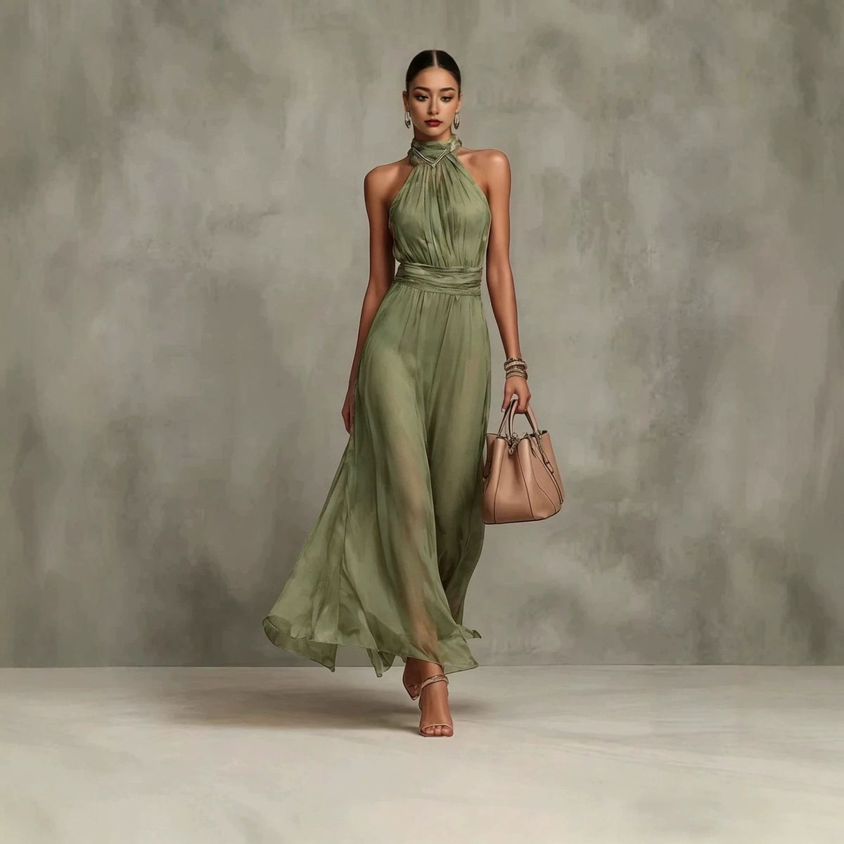 Resort-Kleid mit taillierendem, figurbetontem Plisseerock – Bild 7 | LuxeStyle