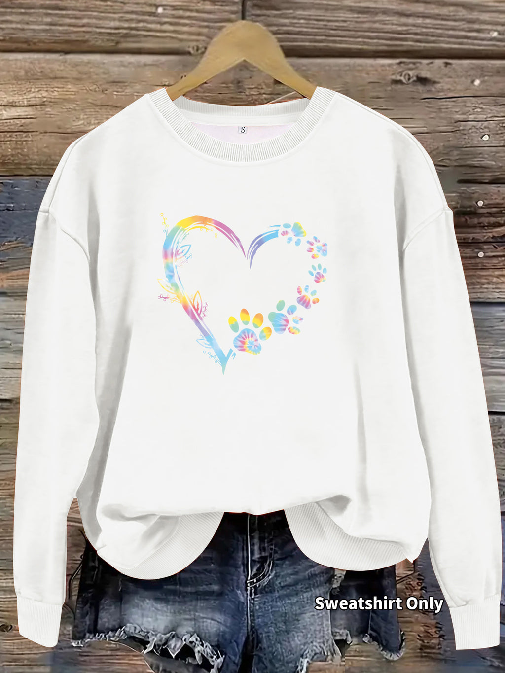 Pullover mit Herz- und Pfoten-Print