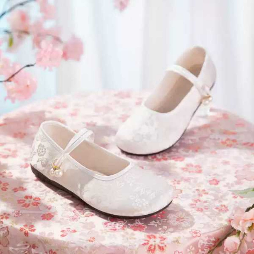 Chinesische Satin Flats – Mary Jane Stil