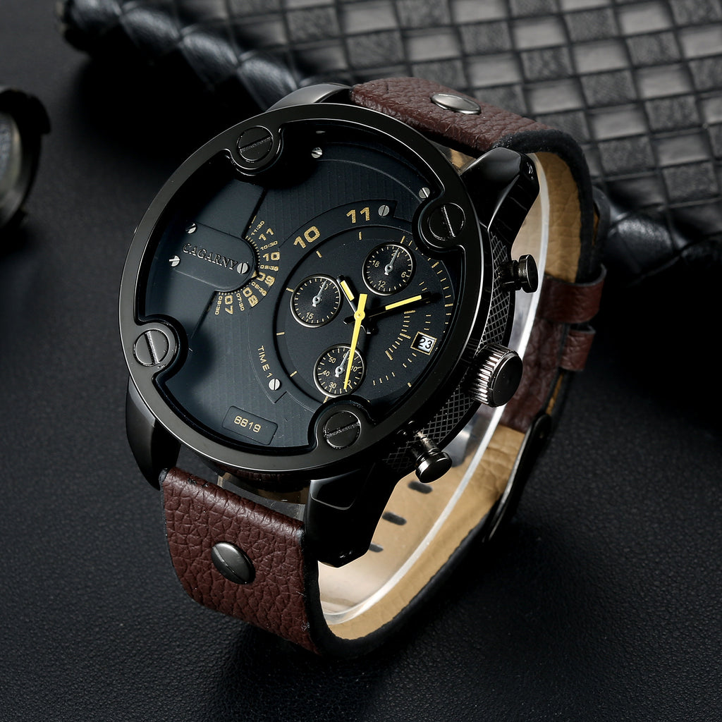 Quarz-Herrenuhr mit grossem Zifferblatt