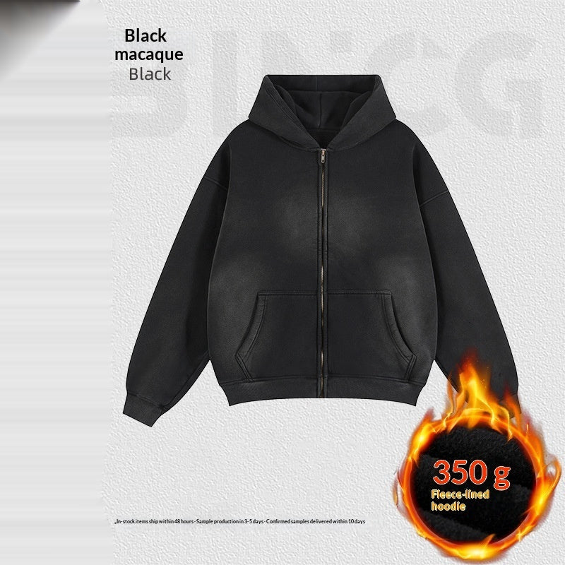 Fleece-linierte Gradienten-Hoodie
