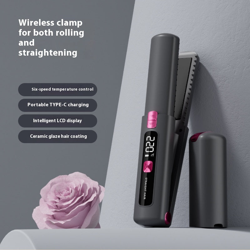 Kabelloses 2-in-1 Glätteisen & Lockenstab mit LCD – Ansicht 6