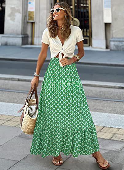 Print-Maxi-Rock im Casual-Stil