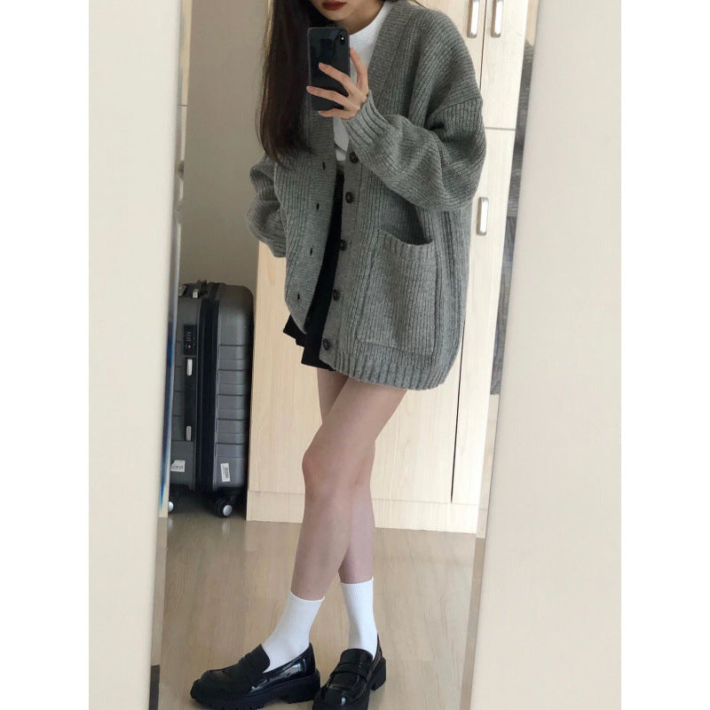 Einheitlich gefärbter Cardigan