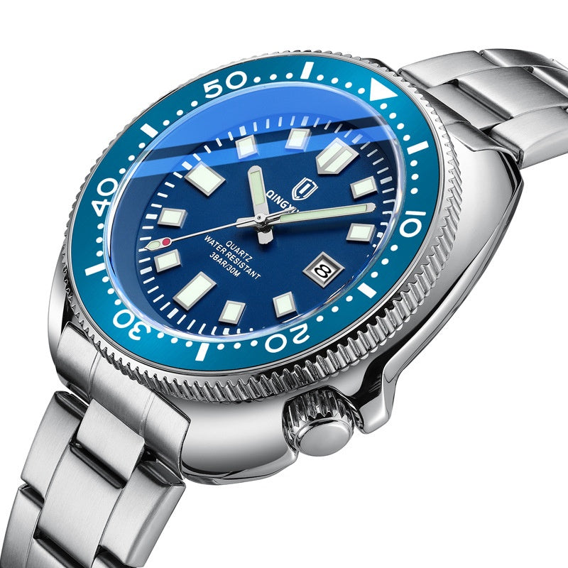Quarz-Herrenuhr mit Edelstahlarmband – Bild 3 | LuxeStyle