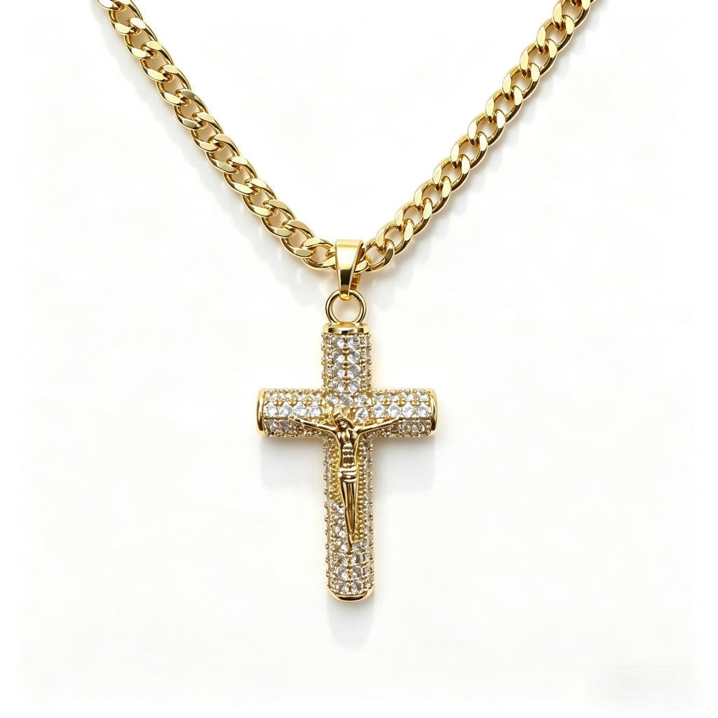 Grosse Kreuz-Halskette mit Zirkonia – Bild 1 | LuxeStyle