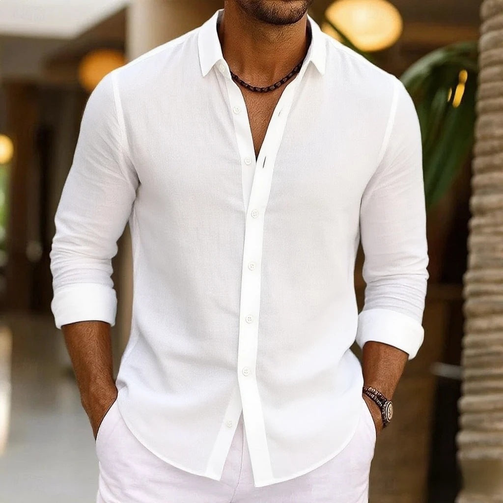 Unisex Langarmhemd aus Baumwoll-Leinen – Bild 11 | LuxeStyle