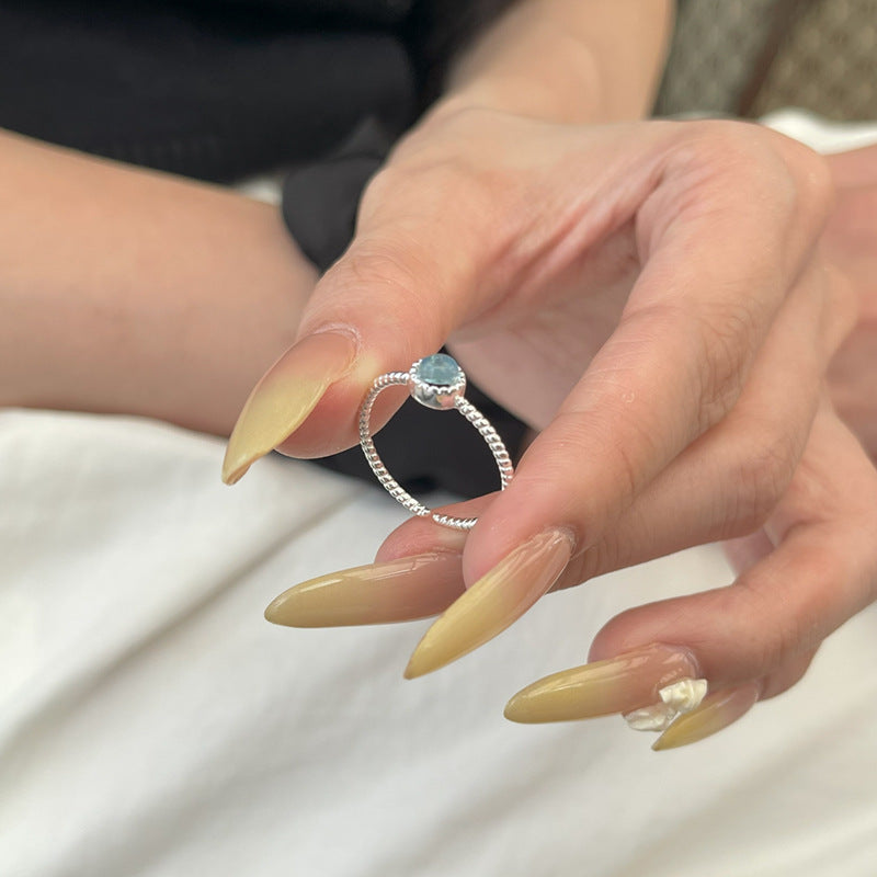 Aquamarin-Ring aus S999 Sterlingsilber | LuxeStyle