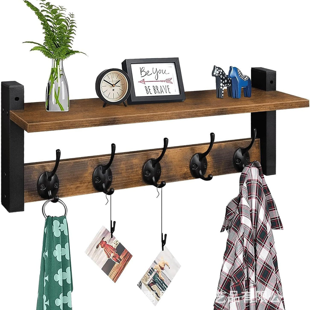 Wandregal mit Haken, braun – Bild 5 | LuxeStyle