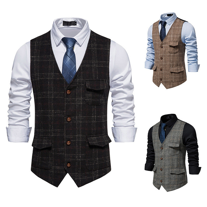 Tweed-Gilet im Retro-Look für Herren