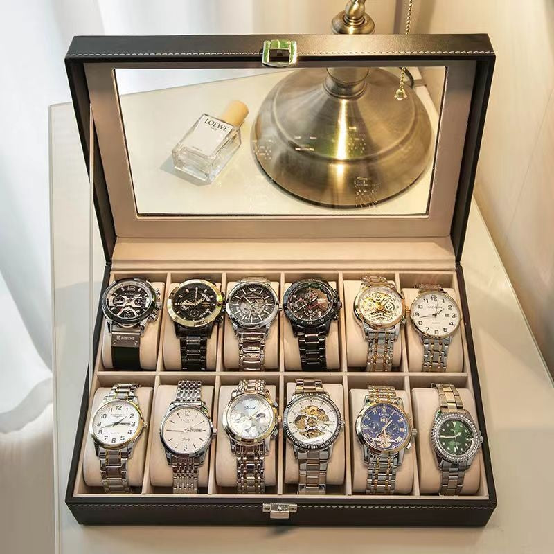 Uhrenbox aus Leder mit Sichtfenster – Bild 7 | LuxeStyle