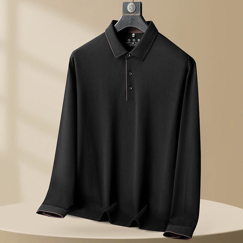 Herren Langarm-Polohemd aus Baumwolle – Bild 7 | LuxeStyle