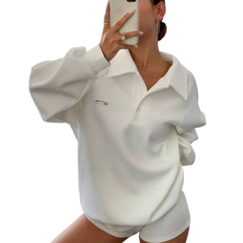 Lässiges Polo-Sweatshirt mit Umlegekragen – Ansicht 4