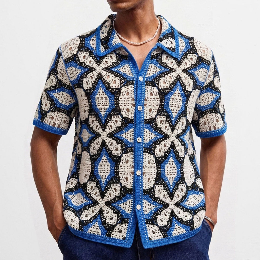 Geometrisches Jacquard-Polohemd – Bild 1 | LuxeStyle