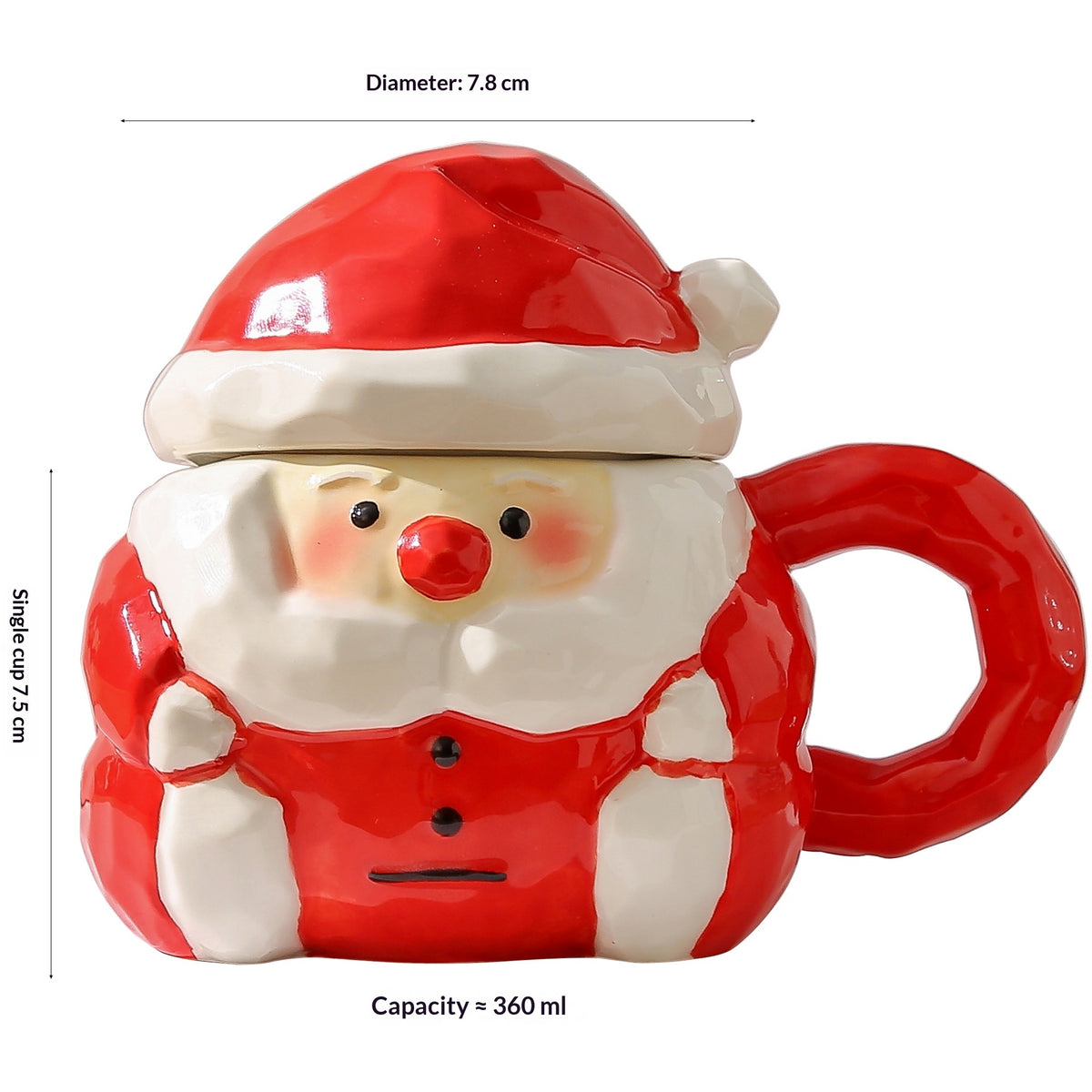 Keramische Tasse mit Weihnachtsmann‑Deckel – Bild 2 | LuxeStyle