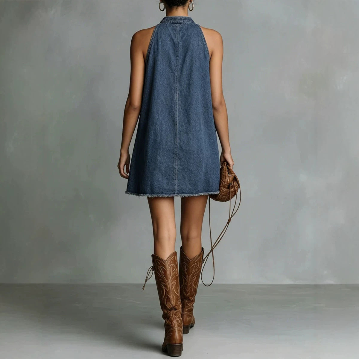 Ärmelloses Casual Denim-Kleid | LuxeStyle