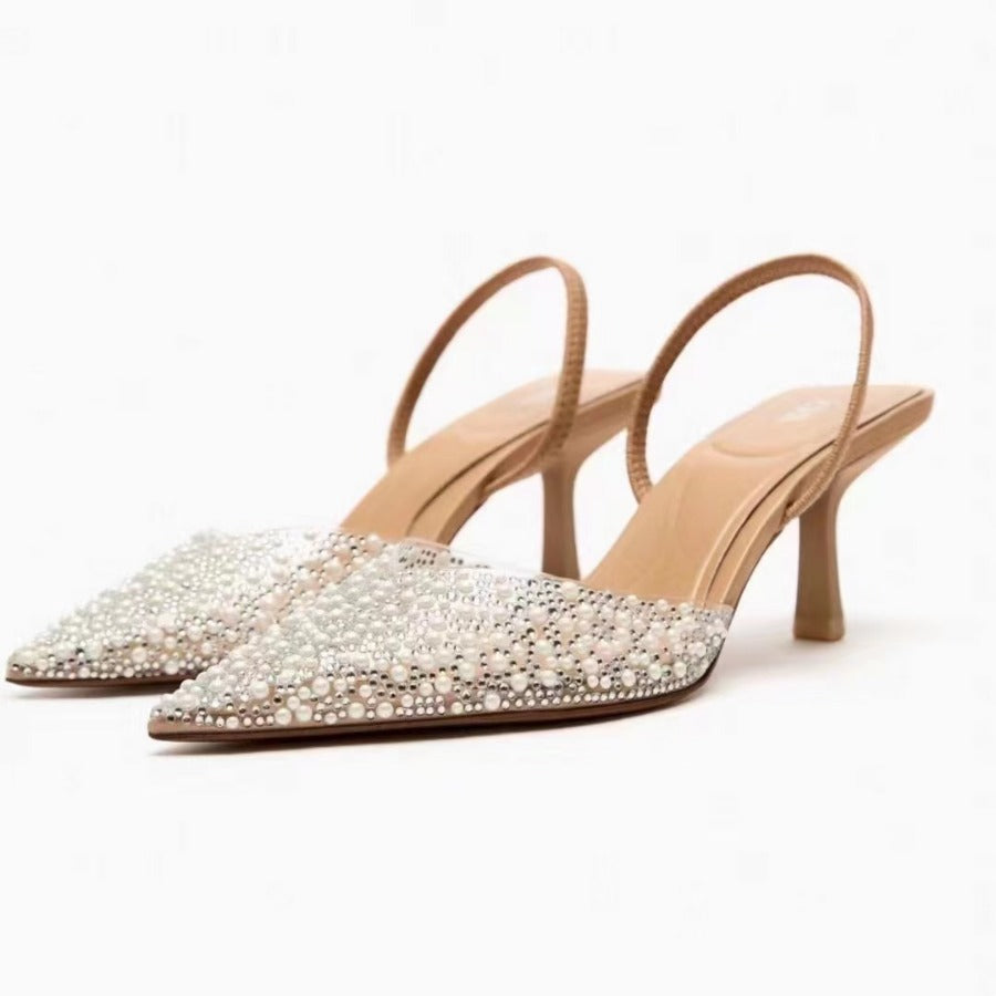 Elegante Stiletto-Sandalen mit Perlen | LuxeStyle
