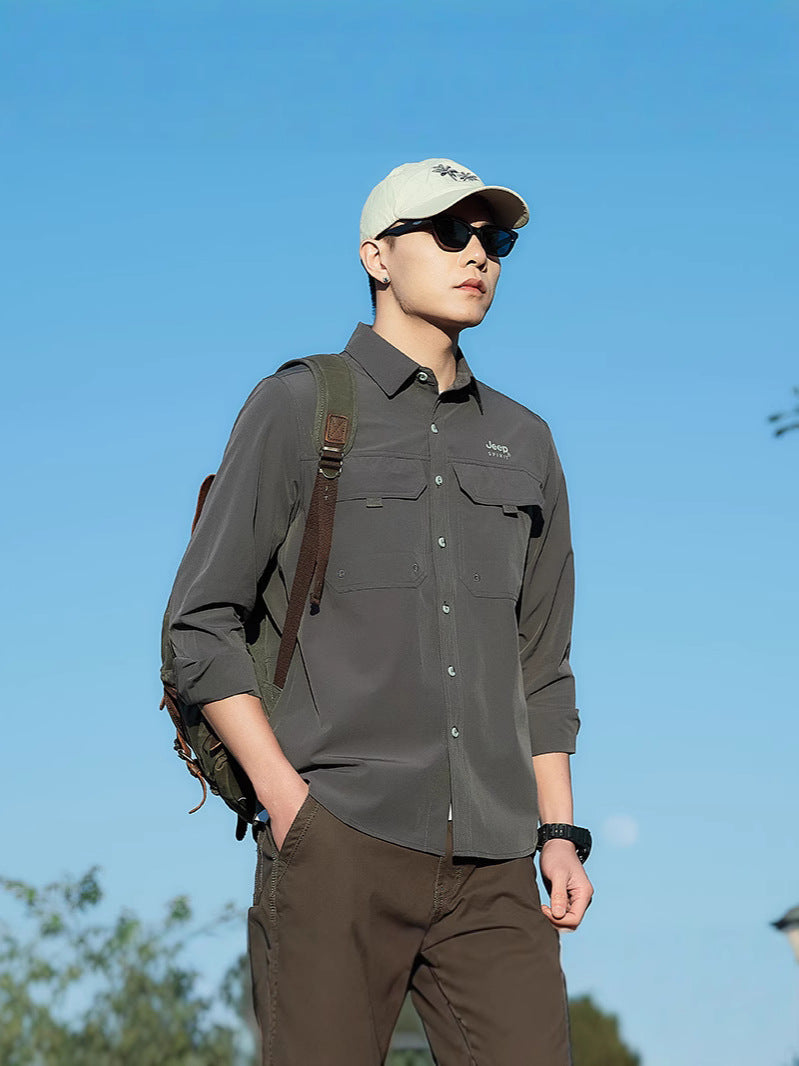 Herren Stretch Langarmshirt, schnelltrocknend