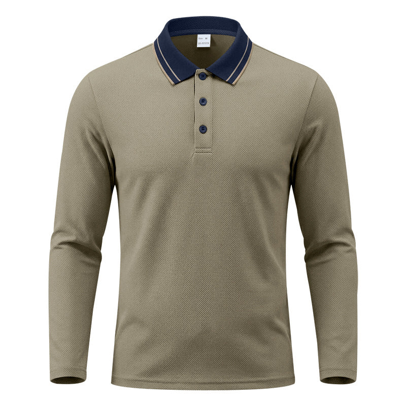 Herren-Polo mit Kragen und langen Ärmeln