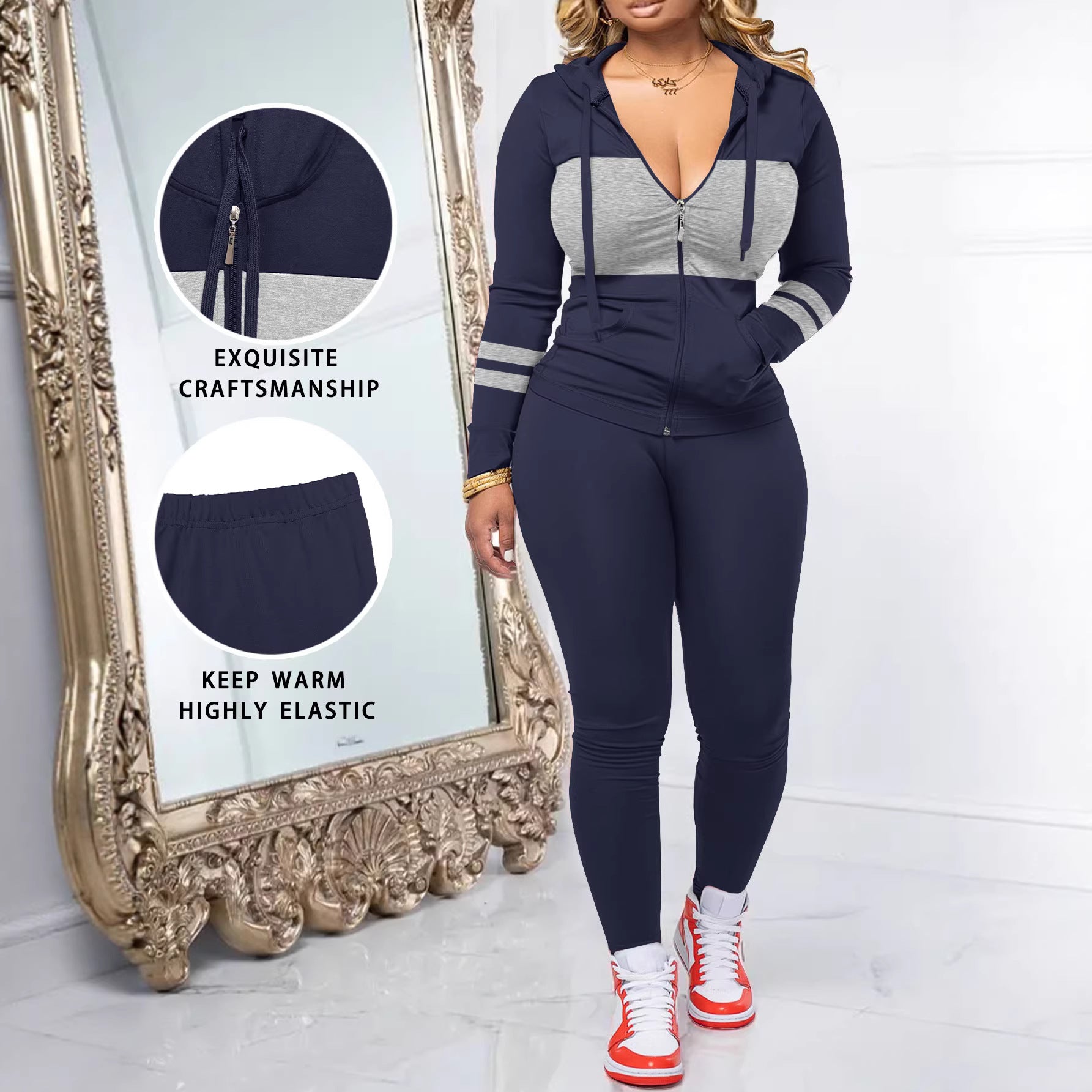 Eleganter Zweiteiler mit Rundhals-Top & Hose