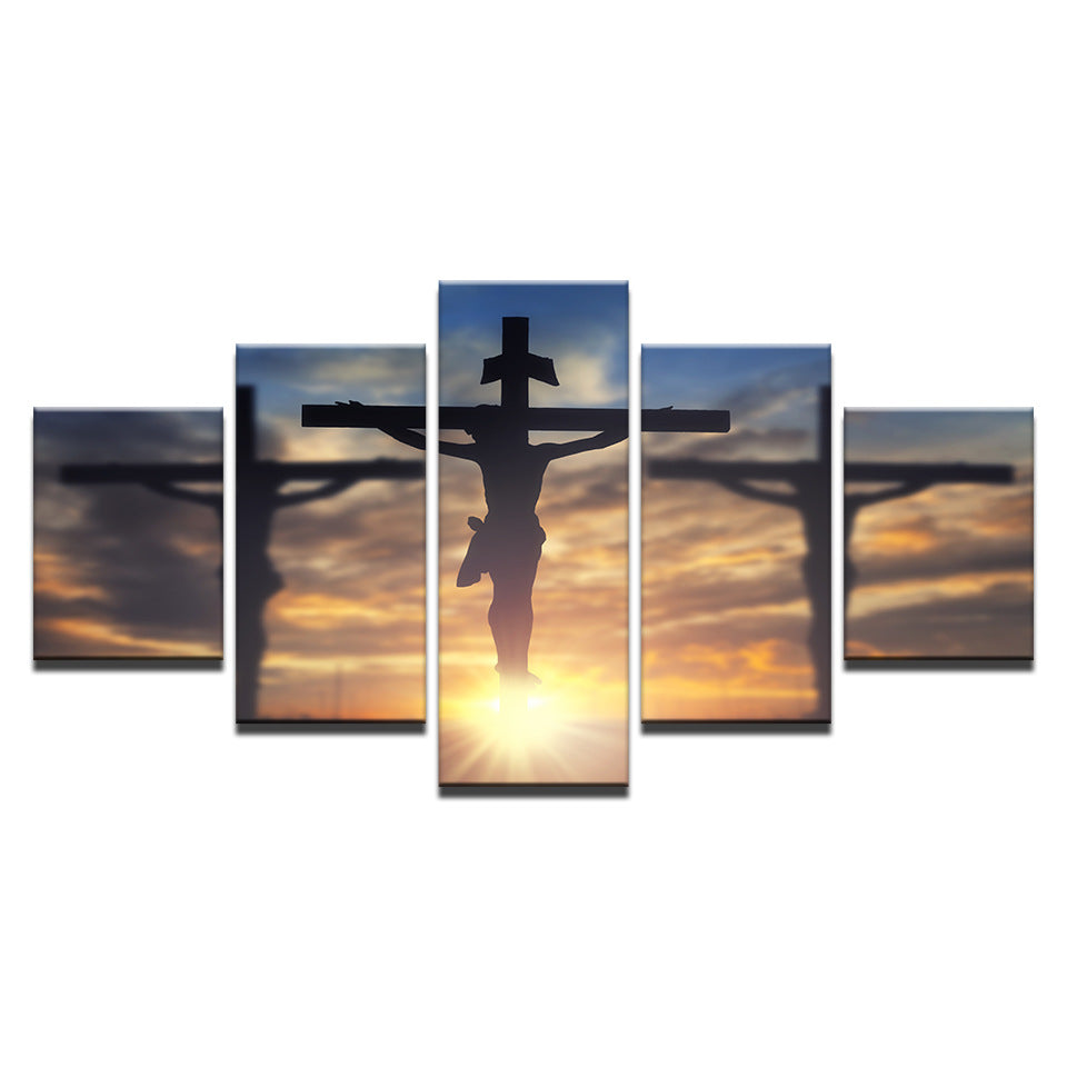 5-teiliges Leinwandbild: Abstrakter Jesus – Bild 2 | LuxeStyle