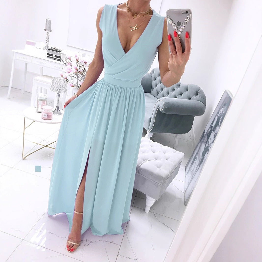 Ärmelloses V-Ausschnitt Kleid – Bild 7 | LuxeStyle