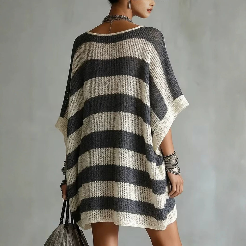 Strickpullover mit V-Ausschnitt & Puffärmeln | LuxeStyle