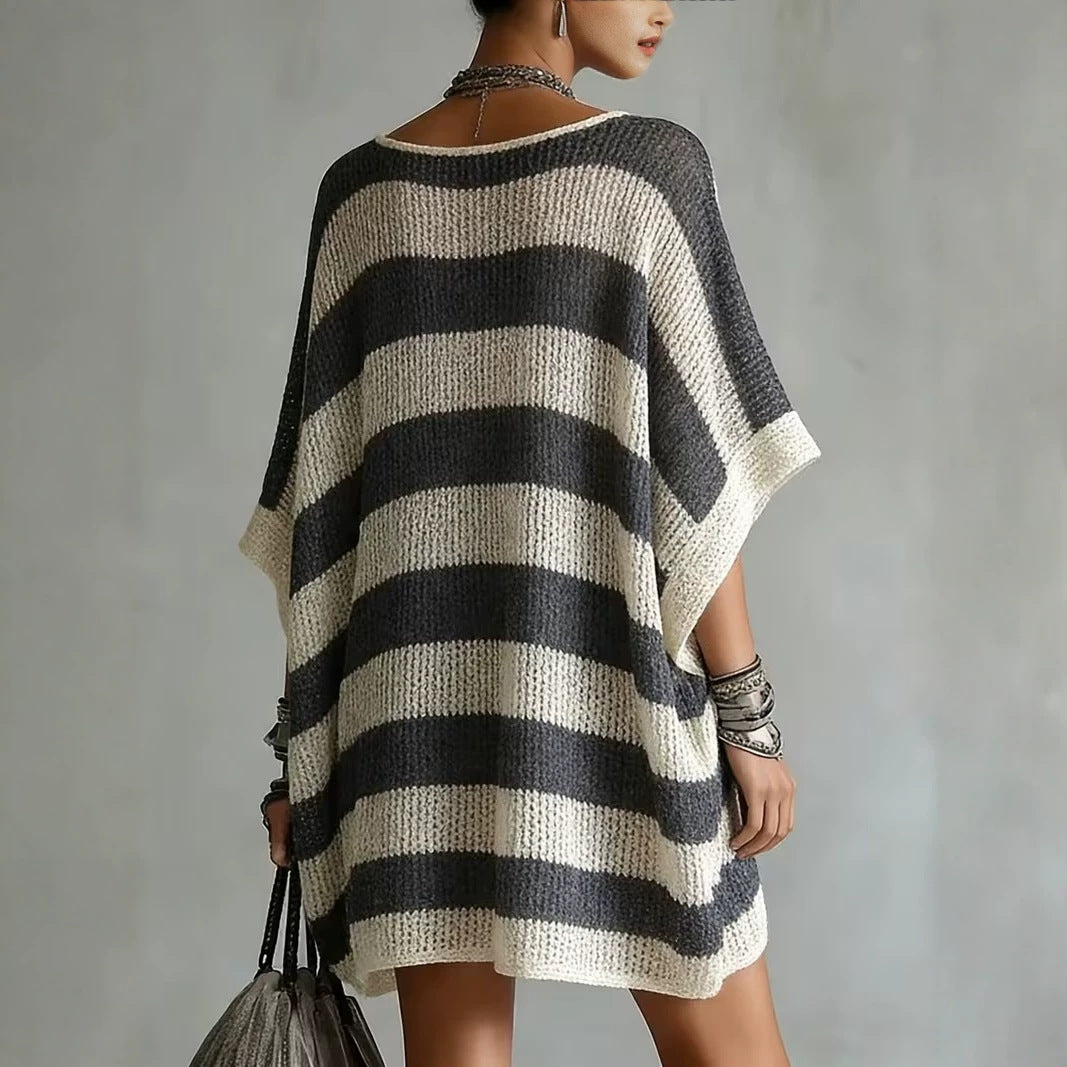 Strickpullover mit V-Ausschnitt & Puffärmeln | LuxeStyle