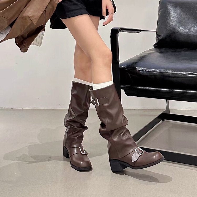 Chunky Boots mit mittelhohem Absatz