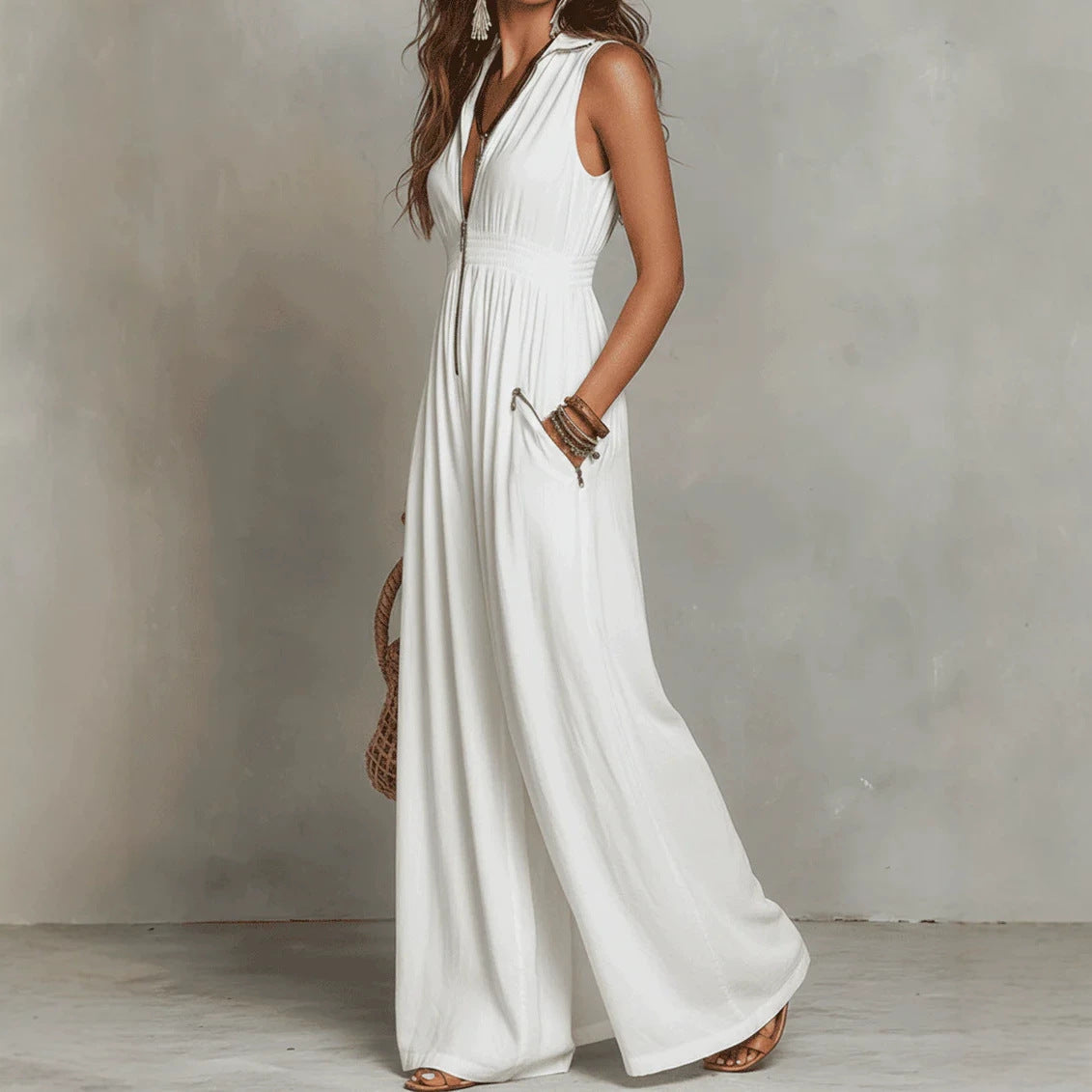 Boho-Maxikleid mit V-Ausschnitt – Bild 4 | LuxeStyle