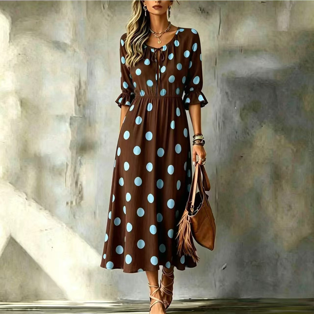 Midikleid mit Wellenmuster