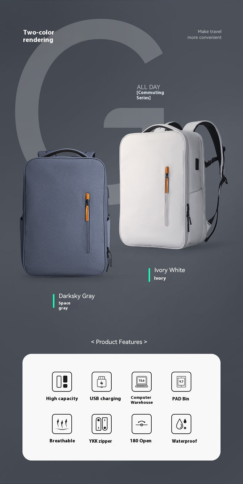 Urbaner Freizeitrucksack für Herbst und Winter