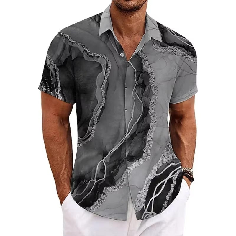 Slim-Fit Strandhemd mit Blumenmuster