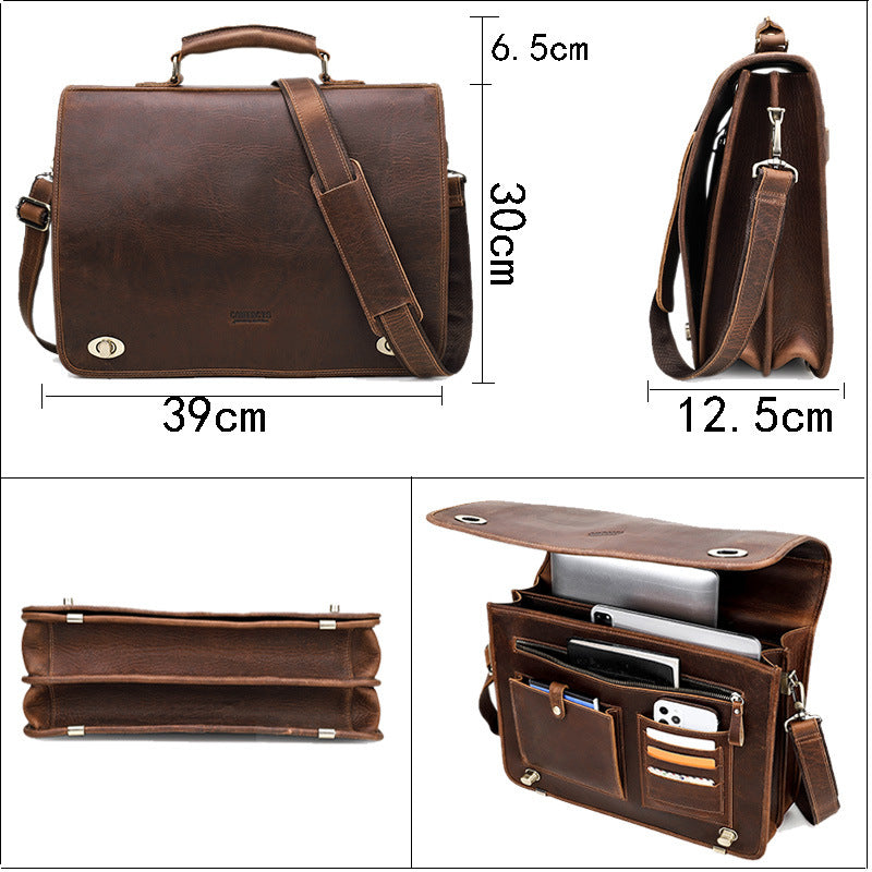 Business-Aktentasche aus Leder – Bild 2 | LuxeStyle