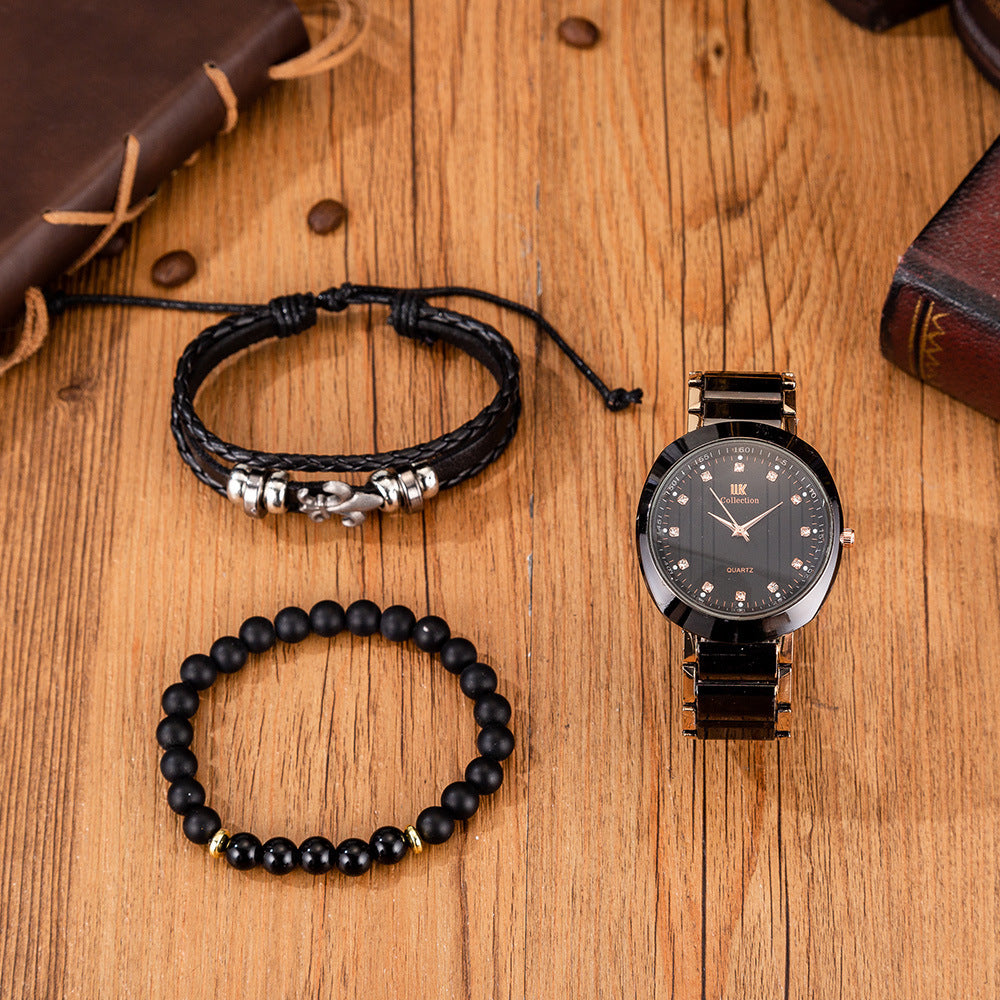 Armbanduhr-Set mit Quarzuhr und Stahlband – Bild 5 | LuxeStyle