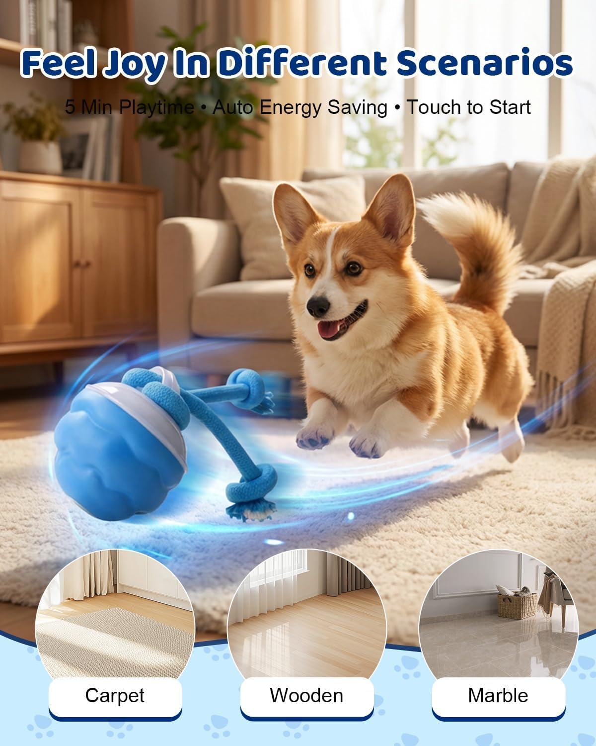 Interaktiver Hunde-Spielball mit Seil