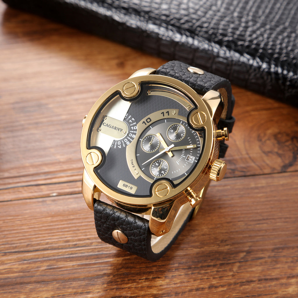 Quarz-Herrenuhr mit grossem Zifferblatt