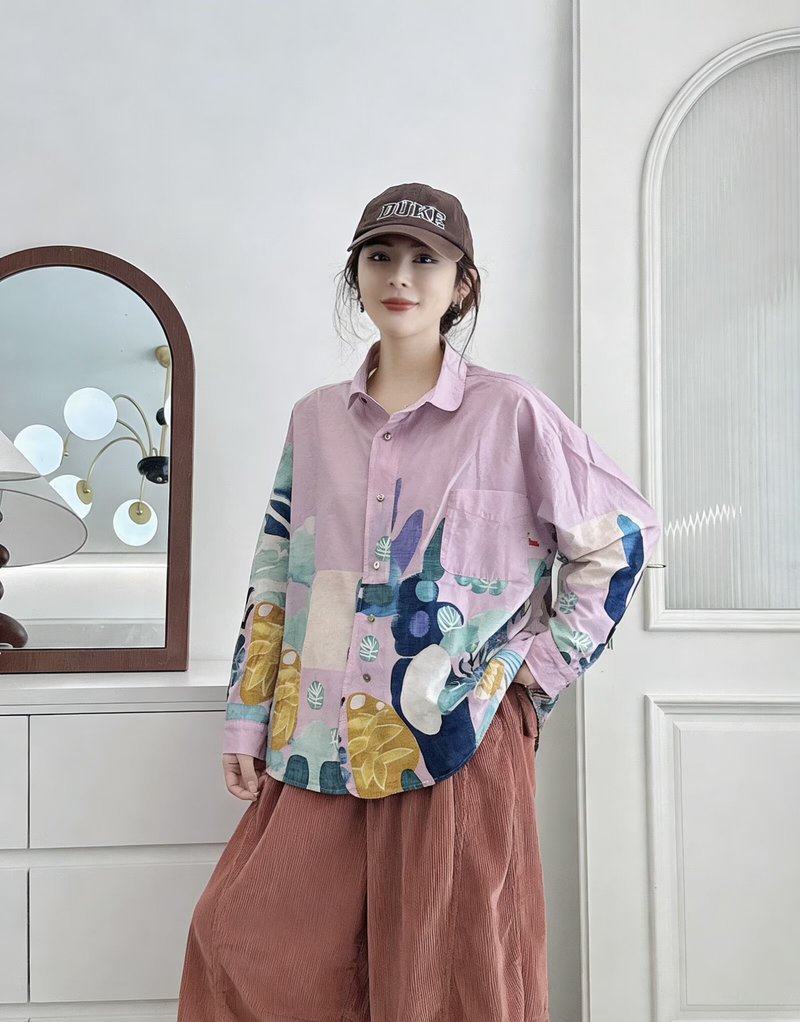 Locker geschnittener Cardigan mit Geometermuster – Bild 2 | LuxeStyle
