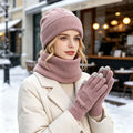Dreiteiliges Winter-Set: Mütze, Schal, Handschuhe – Bild 2 | LuxeStyle