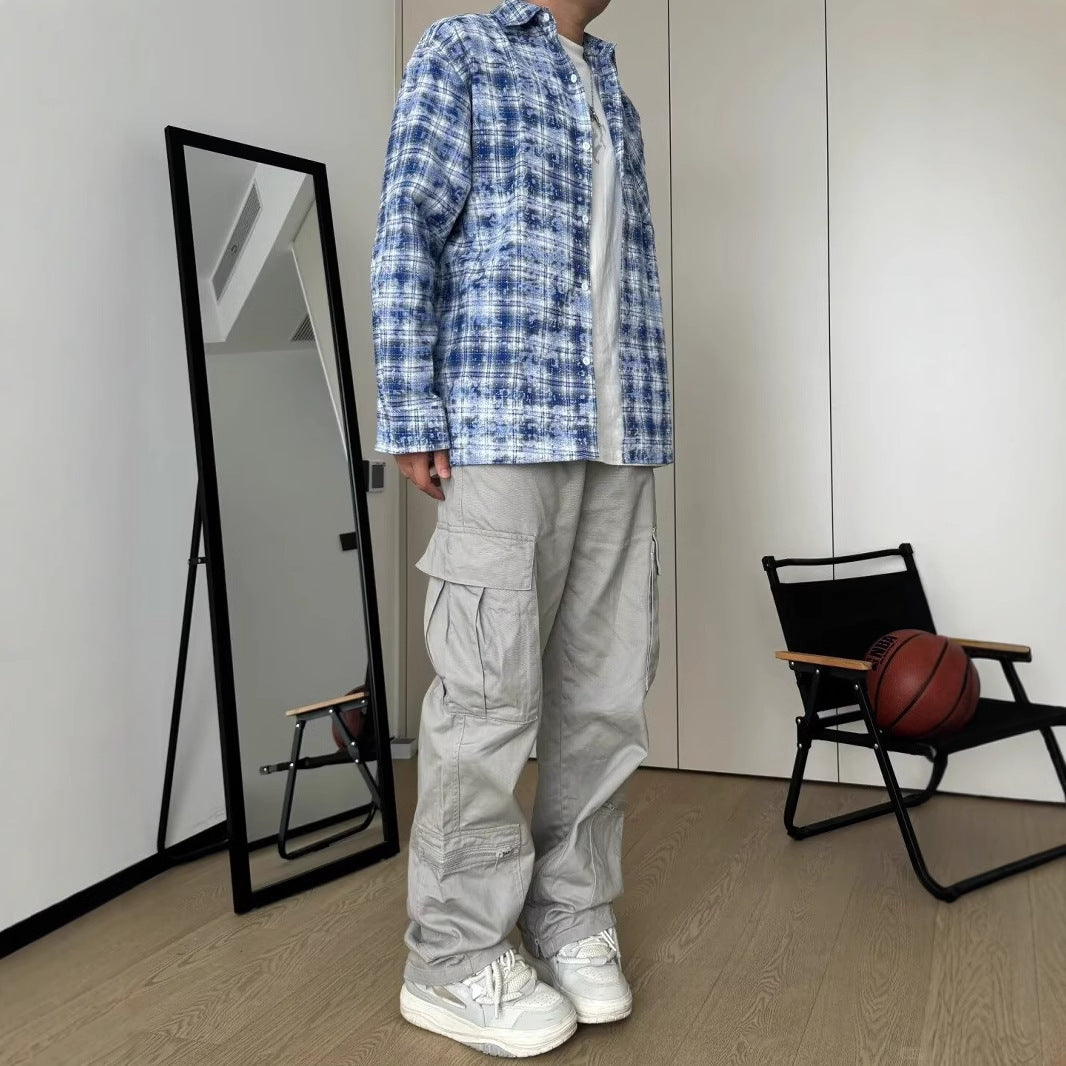 Langärmliges lockeres Shirt in Blau | LuxeStyle