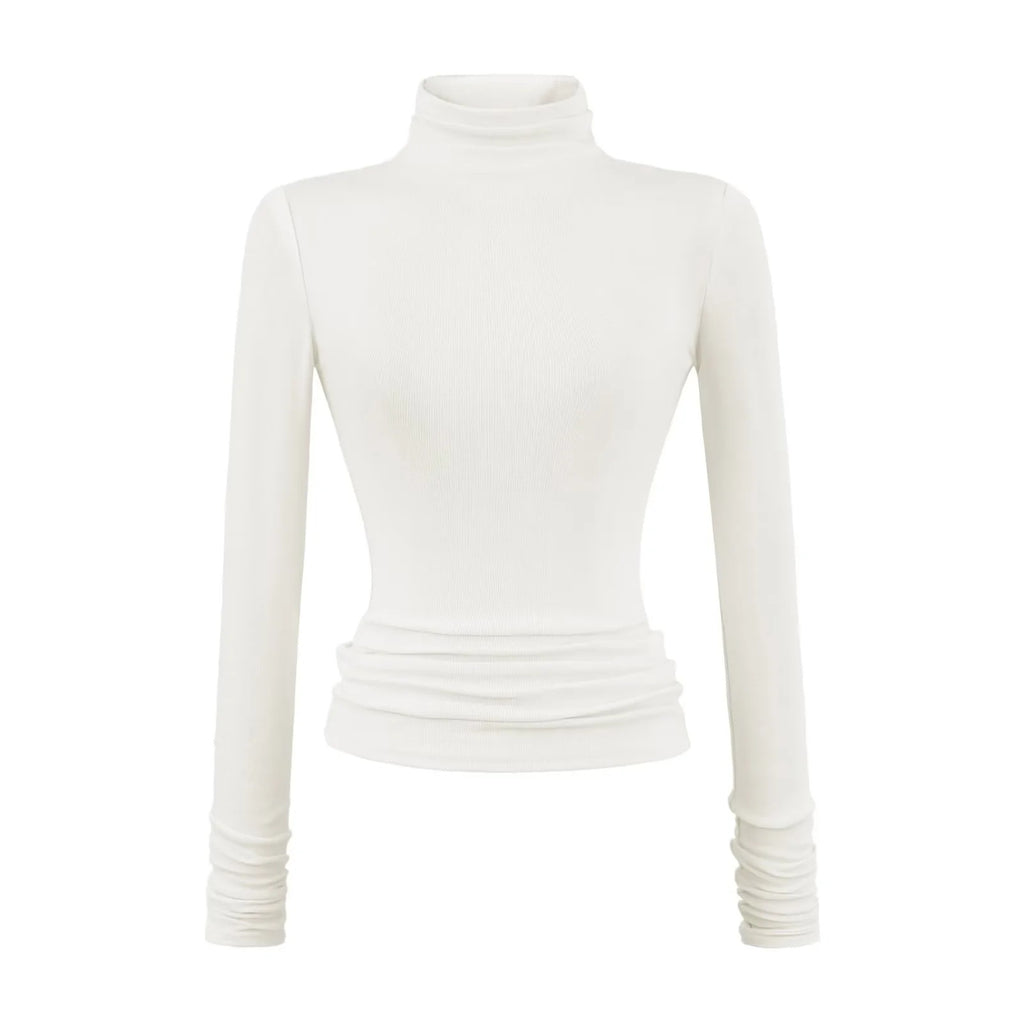 Stretch-Rollkragen-Shirt für Damen