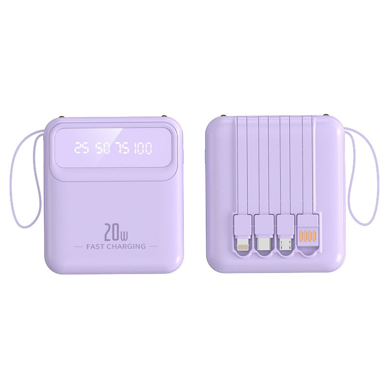 Mini Powerbank mit 4 Ladekabeln