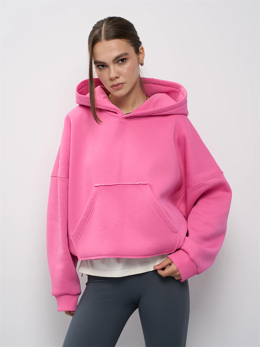 Kapuzen-Pullover mit langen Ärmeln & Taschen