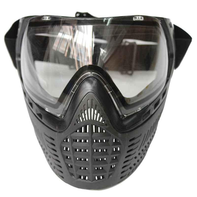 Ganz schwarze doppellagige Paintball-Schutzmaske – Ansicht 3