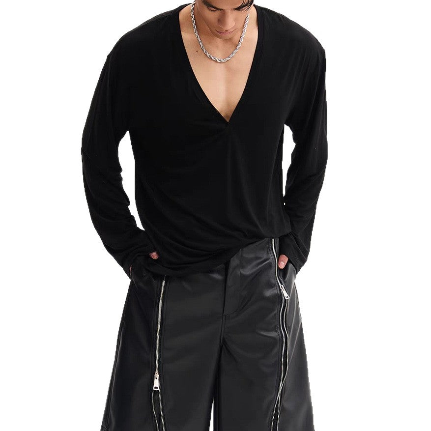Herren Langarmshirt mit Ueberschnittenen Schultern – Bild 4 | LuxeStyle